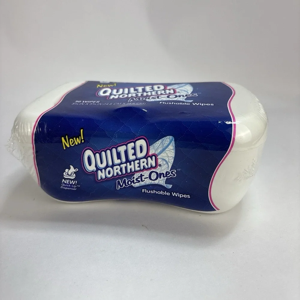 Quilted Northern Moist-Ones Refillable Pop-Up Tub Hard Container Flushable Wipes